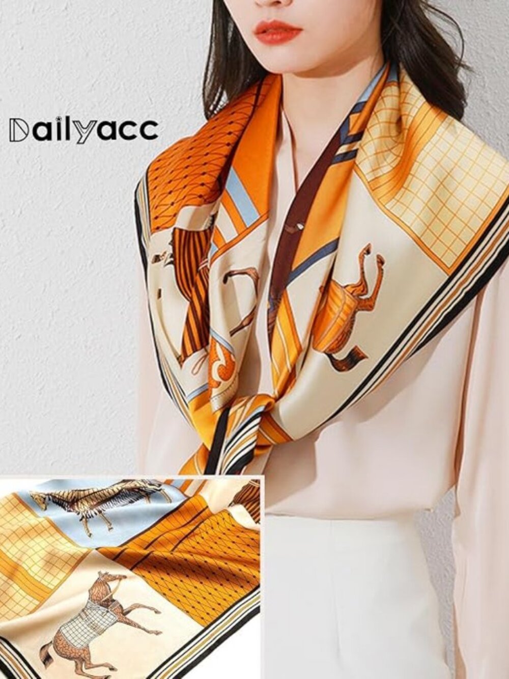 Dailyacc Hair Bandanas Scarf For Women Lightweight Fashion Neck Silk Satin Head